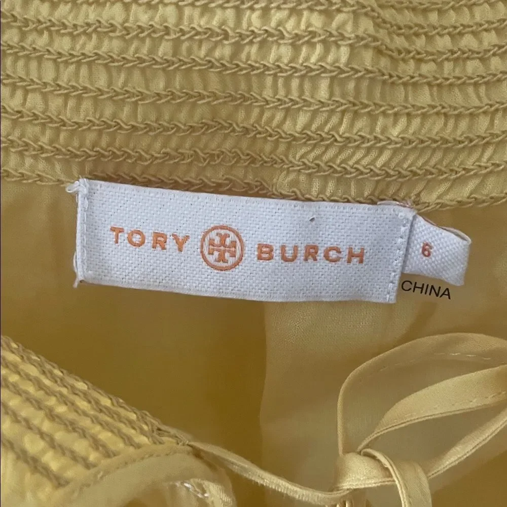 Tory Burch Yellow Smocked Blouse